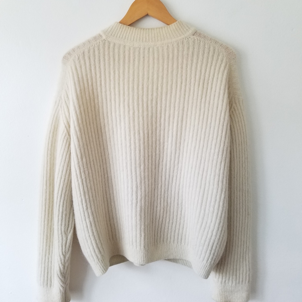 & Other Stories Cream Ribbed Cardigan - Picture 9 of 12